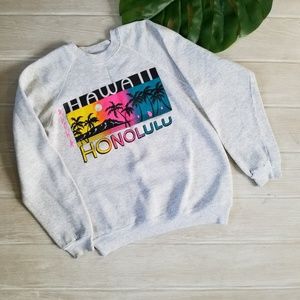 Vintage Neon Graphic Hawaii Sweat Shirt
